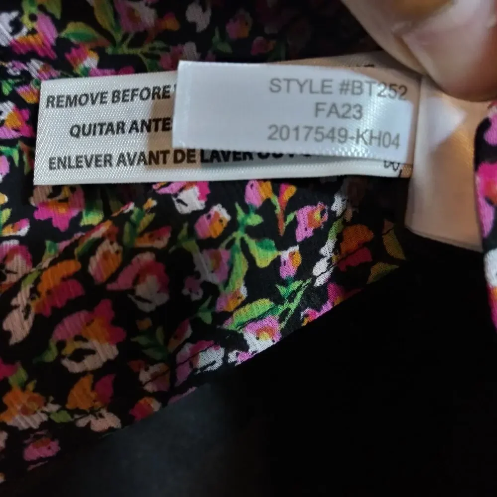 J. Crew Ditsy Floral Puff Sleeve Lightweight Blouse Size Small